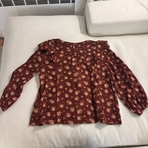 Madewell Floral Brown Blouse